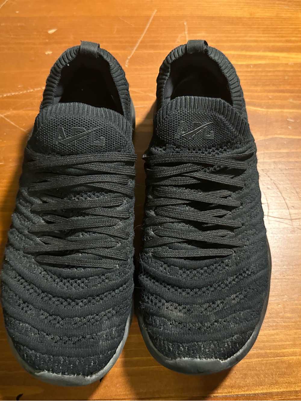 APL Women's Black Knit Athletic Lace-Up Sneakers